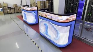Zacht LED-scherm Creatieve 3D-effectweergave DJ-booth-bureauvideomuur